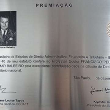 IBEDAFT homenageou Francisco Pedro Jucá